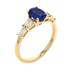 Josephs Jewelers Rings>14K Yellow Gold Sapphire and Diamond Ring