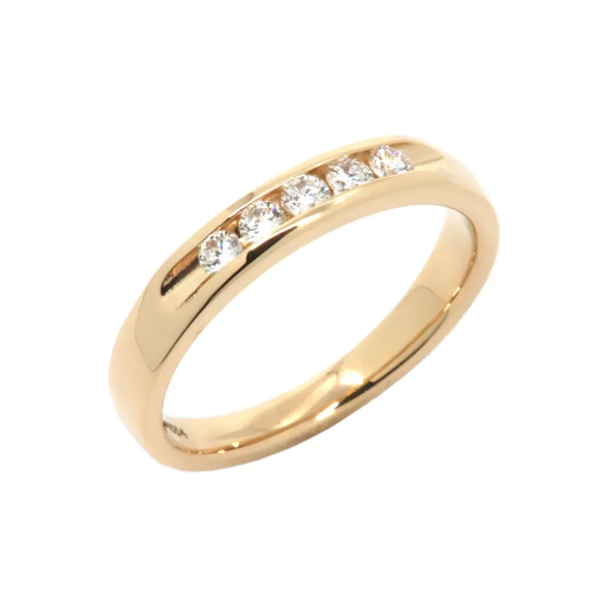 Josephs Jewelers Wedding Bands For Women>14K Yellow Gold Scooped Channel Edges Band