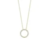 Josephs Jewelers Necklaces And Pendants>18K Yellow Gold Small Open Circle Diamond Pendant with Chain