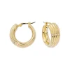 Josephs Jewelers Earrings>14K Yellow Gold Small Ribbed Hoop Earrings