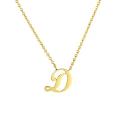 Josephs Jewelers Necklaces And Pendants>18K Yellow Gold Small Script “D” Pendant with Chain