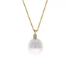 Josephs Jewelers Necklaces And Pendants>18K Yellow Gold Southsea Pearl and Diamond Pendant with Chain