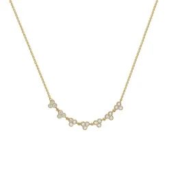 Josephs Jewelers Necklaces And Pendants>14K Yellow Gold Triple Bezel Diamond Necklace