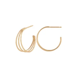 Josephs Jewelers Earrings>14K Yellow Gold Triple Wire Hoop Earrings