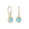 Josephs Jewelers Earrings>24K Yellow Gold Turquoise and Diamond Earrings