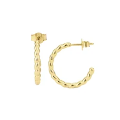 Josephs Jewelers Earrings>14K Yellow Gold Twisted Hoop Earrings