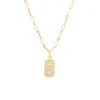 Josephs Jewelers Necklaces And Pendants>18K Yellow Gold Venetian Princess Diamond Dog Tag with Chain