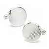 Josephs Jewelers Cufflinks, Tie Bars, And Pins>Line Stainless Steel Round Cufflinks