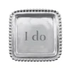 Josephs Jewelers Home Décor>Mariposa – “I Do” Beaded Square Tray