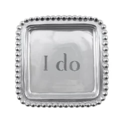 Josephs Jewelers Home Décor>Mariposa – “I Do” Beaded Square Tray