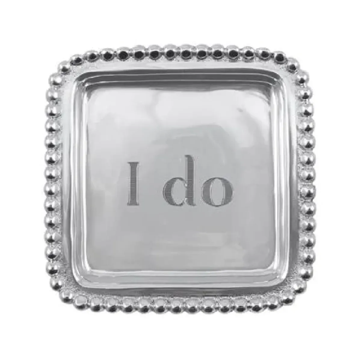 Josephs Jewelers Home Décor>Mariposa – “I Do” Beaded Square Tray