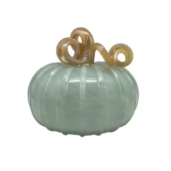 Josephs Jewelers Home Décor>Mariposa – Large Teal Glass Pumpkin