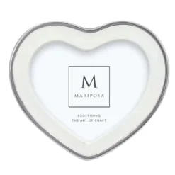 Josephs Jewelers Home Décor>Mariposa – Signature White 4×6 Heart Frame