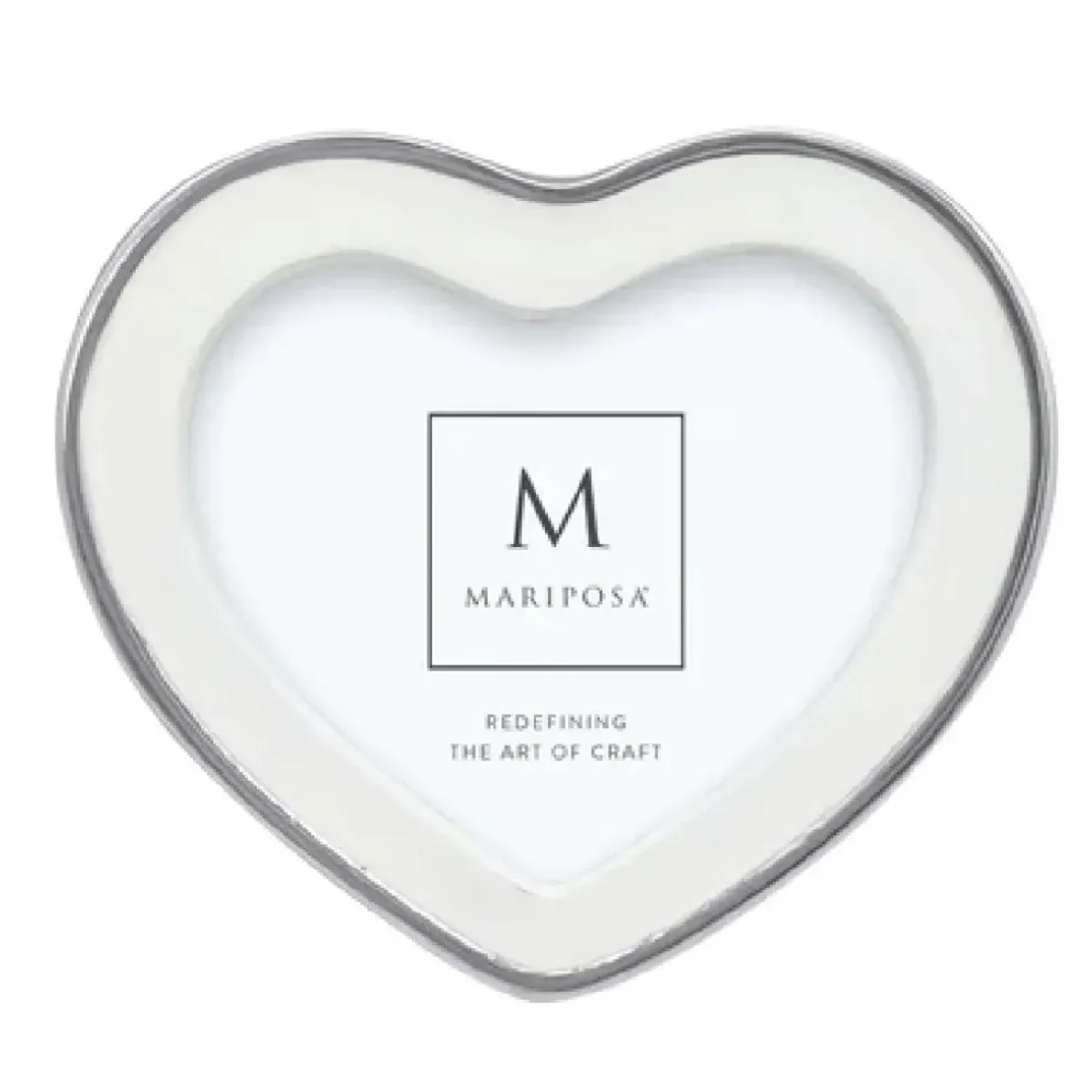 Josephs Jewelers Home Décor>Mariposa – Signature White 4×6 Heart Frame