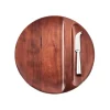 Josephs Jewelers Serveware>Mary Jurek – Sierra Divided Wood Tray w/ Knife
