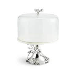 Josephs Jewelers Serveware>Michael Aram – White Orchid Cake Stand w/ Dome
