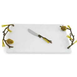 Josephs Jewelers Serveware>Michael Aram Pine Cone Cheese Board With Knife