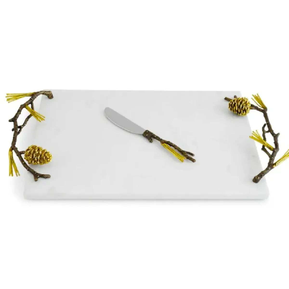 Josephs Jewelers Serveware>Michael Aram Pine Cone Cheese Board With Knife
