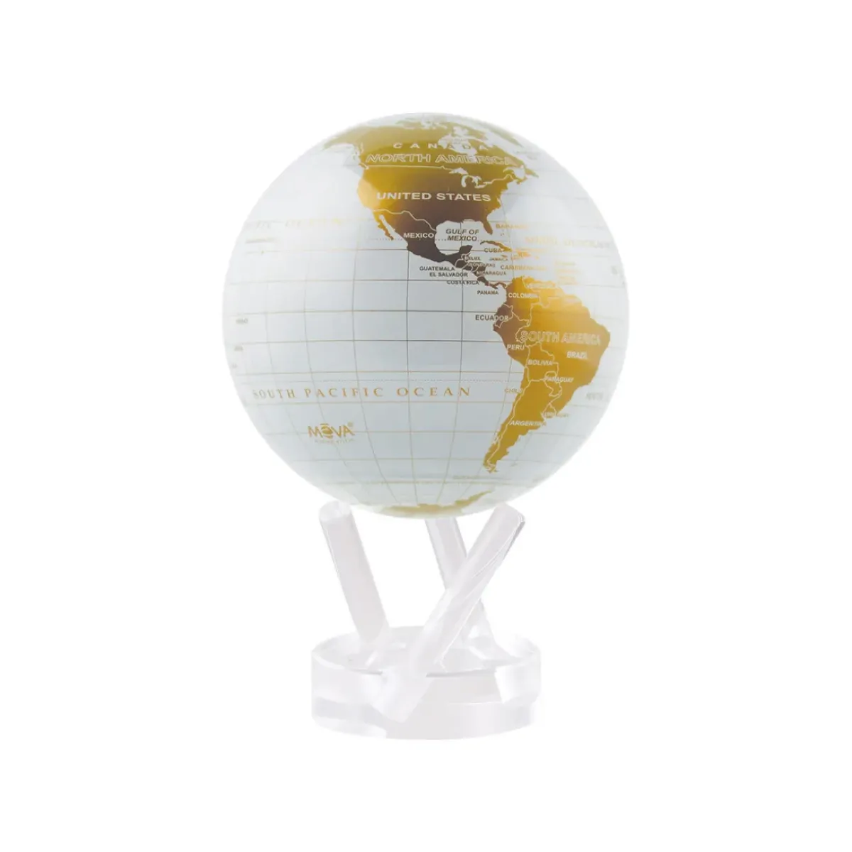 Josephs Jewelers Home Décor>Mova – White & Gold Globe 4.5″
