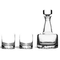 Josephs Jewelers Serveware>Orrefors – Erik 3pc Decanter & D.O.F Bar Set