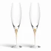 Josephs Jewelers Serveware>Orrefors – Intermezzo Gold Champagne Flute Pair