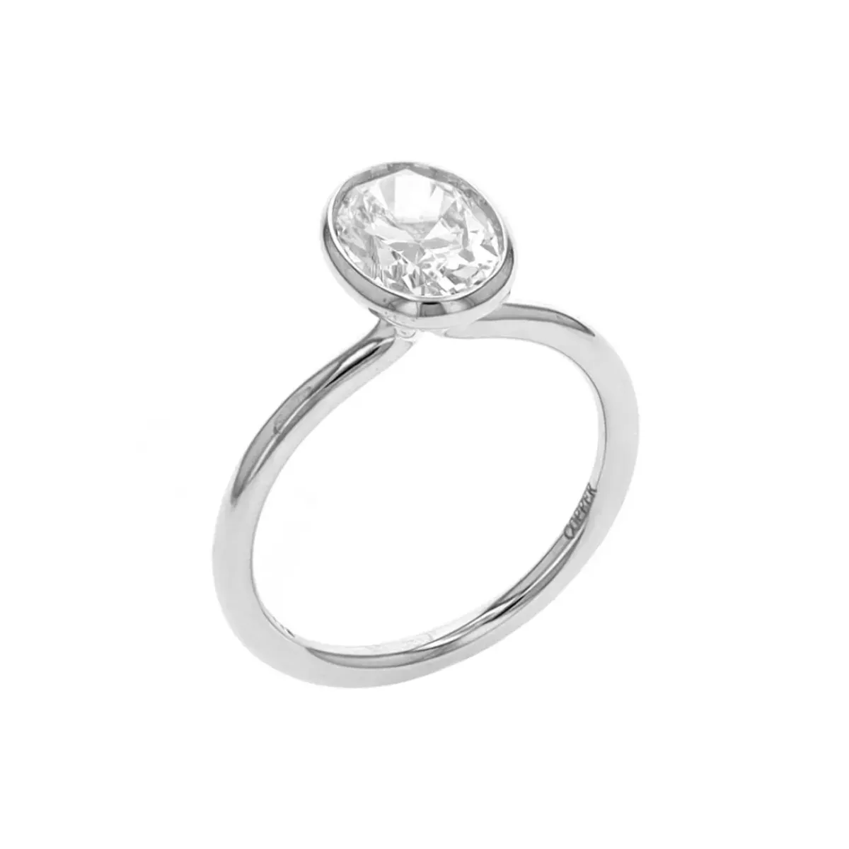 Josephs Jewelers Engagement Rings>Oval Cut Bezel Set Engagement Ring – Cliodhna