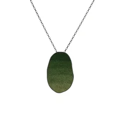 Josephs Jewelers Necklaces And Pendants>Oxidized Sterling Silver Green Ombre Sand Pendant with Chain