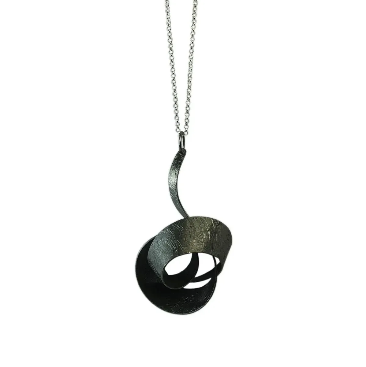 Josephs Jewelers Necklaces And Pendants>Oxidized Sterling Silver Swirl Pendant with Chain