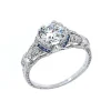 Josephs Jewelers Estate>Platinum Diamond and French Cut Sapphire Ring