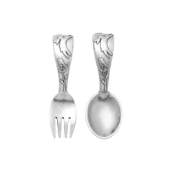 Josephs Jewelers Serveware>Quilted Rabbit 2 Piece Baby Flatware