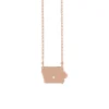 Josephs Jewelers Necklaces And Pendants>Rose Gold Plated Sterling Silver Iowa Necklace