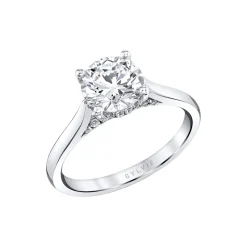 Josephs Jewelers Engagement Rings>Round Cut Diamond Bridge Hidden Halo Engagement Ring – Lisa