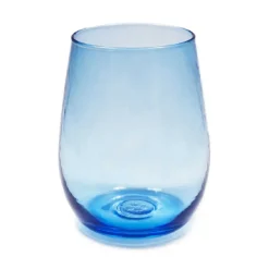 Josephs Jewelers Serveware>Saban Glass – Sheer Stemless Wine: Aquamarine Blue