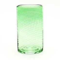 Josephs Jewelers Serveware>Saban Glass – Twisty High Ball: Beryl Green
