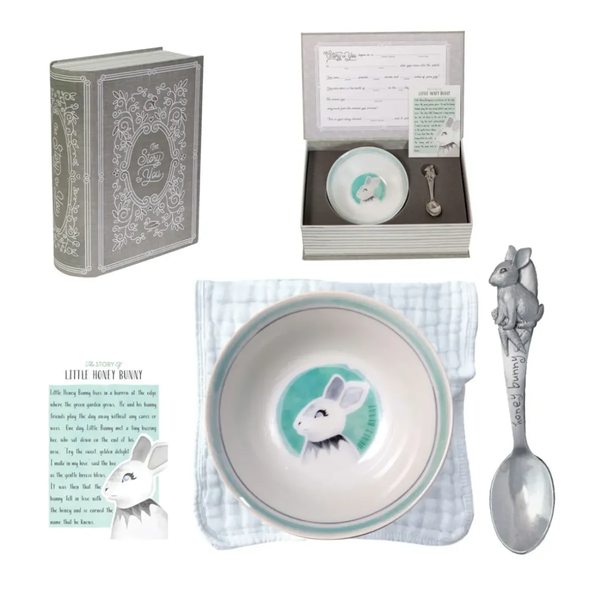Josephs Jewelers Home Décor>Salisbury Pewter – Bunny Bowl and Spoon Set