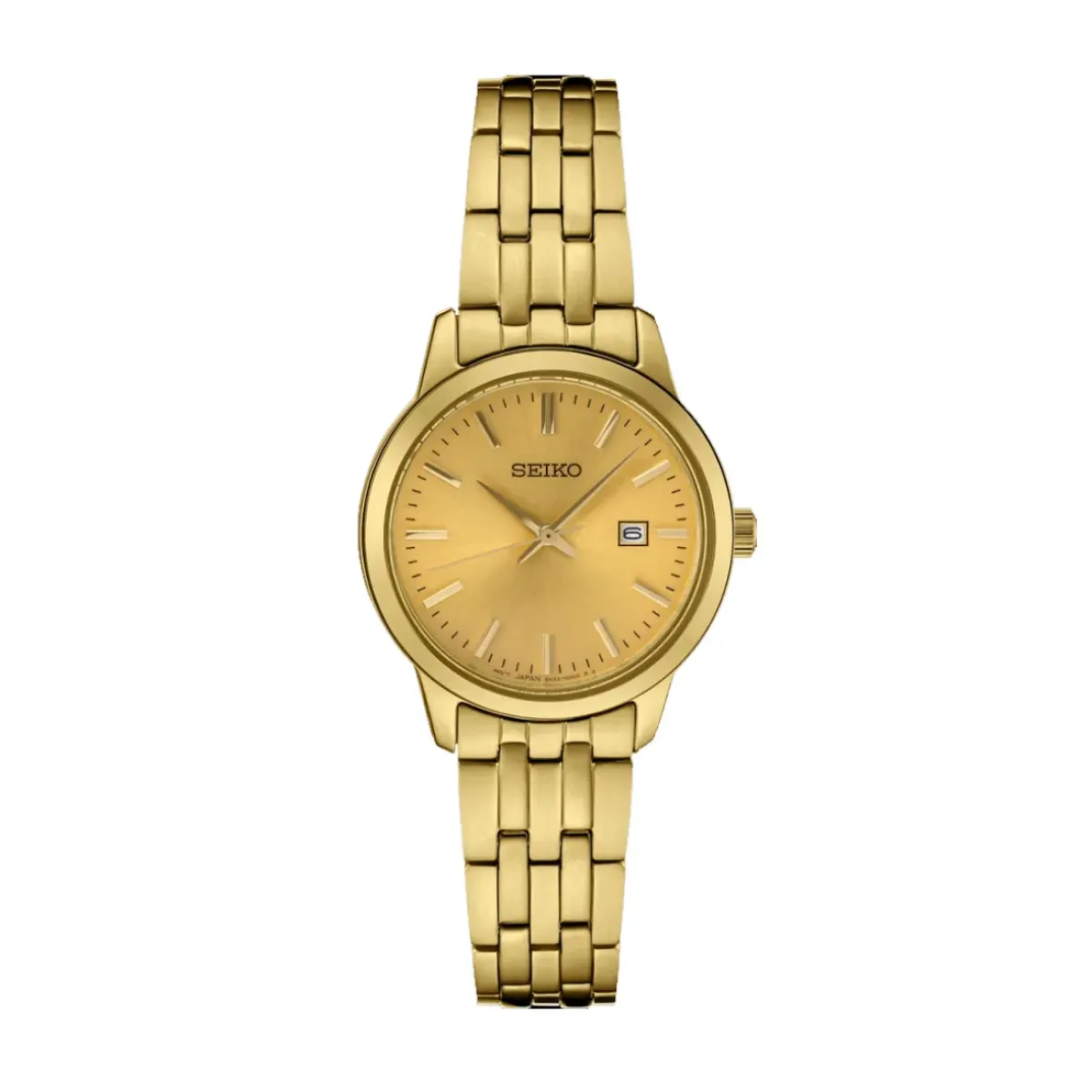 Josephs Jewelers Seiko Watches>Seiko Gold-Tone Stainless Steel Essentials Watch