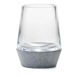 Josephs Jewelers Serveware>Simon Pearce – Alpine Whiskey with Soapstone Base