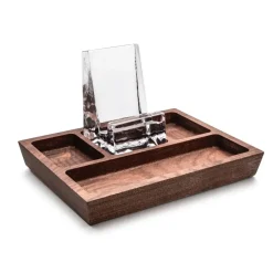 Josephs Jewelers Home Décor>Simon Pearce – Walnut Woodbury Phone Holder Caddy