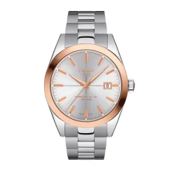 Josephs Jewelers Tissot Watches>Stainless Steel and 18K Rose Gold Tissot Powermatic 80 Silicium Watch