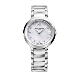 Josephs Jewelers Baume And Mercier Watches>Stainless Steel Baume & Mercier Mother of Pearl Promesse Watch