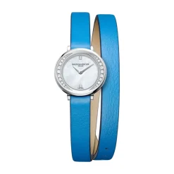 Josephs Jewelers Baume And Mercier Watches>Stainless Steel Baume & Mercier Blue Petite Promesse Watch