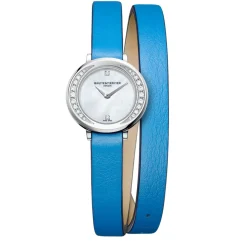 Josephs Jewelers Baume And Mercier Watches>Stainless Steel Baume & Mercier Blue Petite Promesse Watch