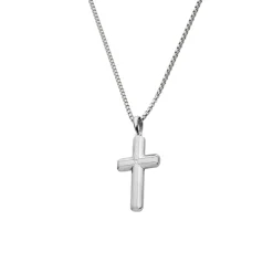 Josephs Jewelers Necklaces And Pendants>Stainless Steel Diamond Cross and 24″ Inch Chain