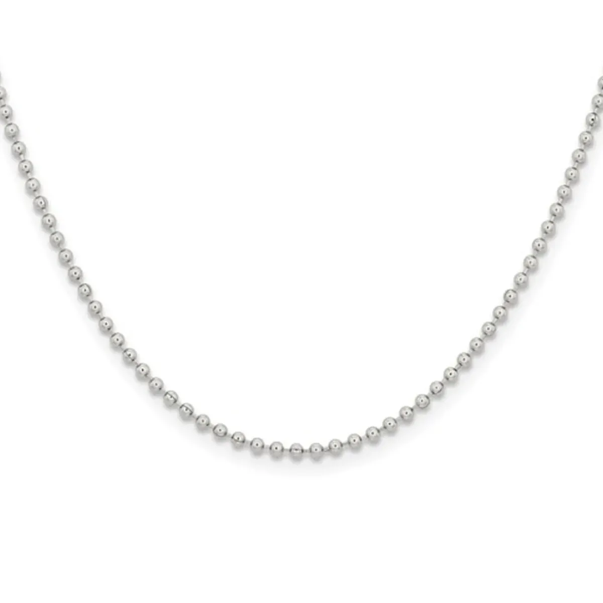 Josephs Jewelers Necklaces And Pendants>Stainless Steel 20-Inch 2 mm Bead Chain