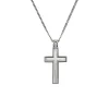 Josephs Jewelers Men’s Jewelry>Stainless Steel Satin Inset Cross Pendant with Chain