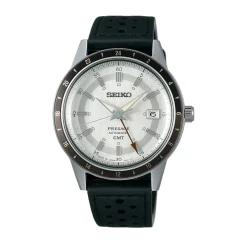 Josephs Jewelers Seiko Watches>Stainless Steel Seiko Presage Style 60’s GMT