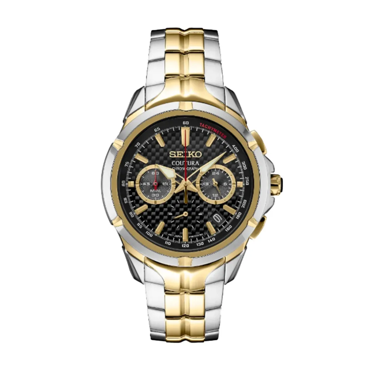 Josephs Jewelers Seiko Watches>Stainless Steel Two Tone Seiko Coutura Chronograph Watch