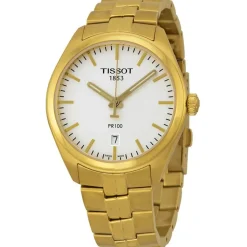 Josephs Jewelers Tissot Watches>Stainless Steel Yellow Gold Plated Tissot PR 100