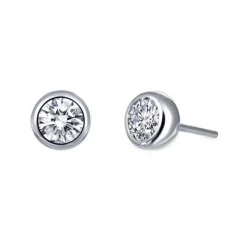 Josephs Jewelers Earrings>Sterling Silver 0.50 Carat Cubic Zirconia Stud Earrings