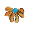 Josephs Jewelers Necklaces And Pendants>Sterling Silver Amber and Turquoise Pendant/Pin